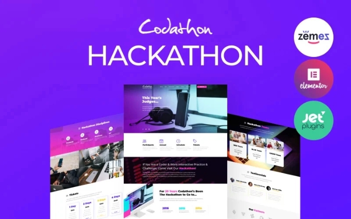 Codathon – Hackathon for Coders Landing WordPress Theme 1.0.0