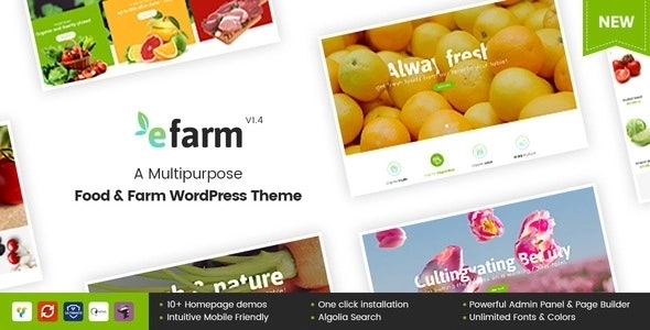 eFarm – A Multipurpose Food & Farm WP Theme 5.1.9