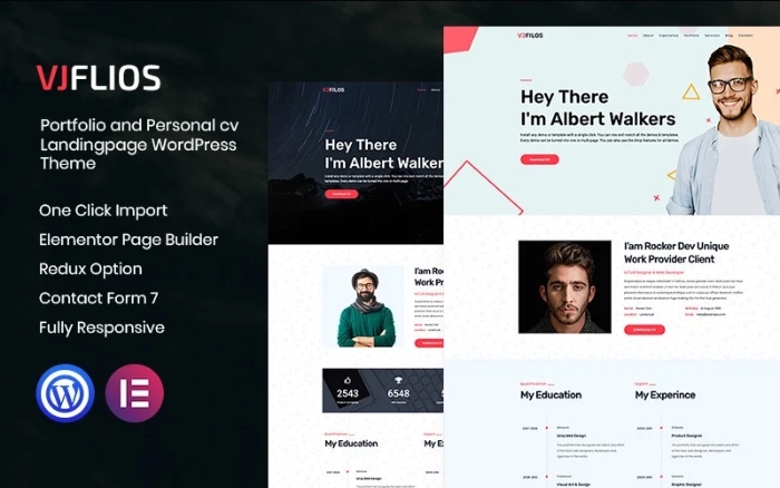 Vjflios – Portfolios and Personal CV Landingpage 1.0.0