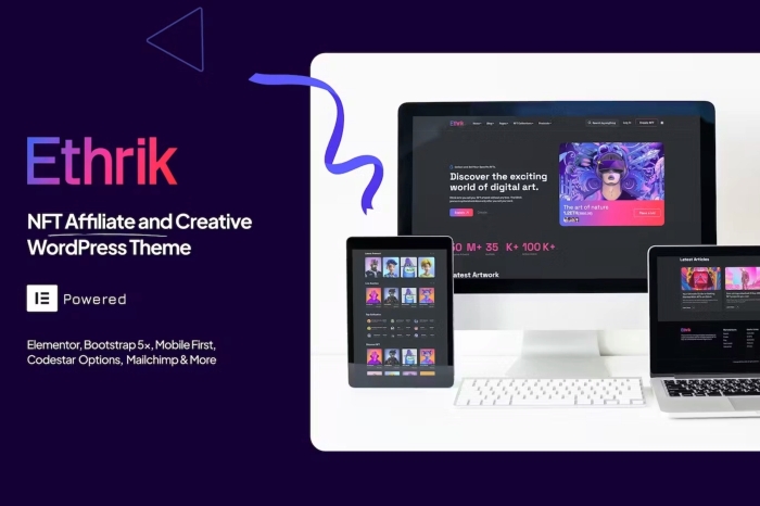 Ethrik – Creative & NFT Affiliate WordPress Theme 2.2