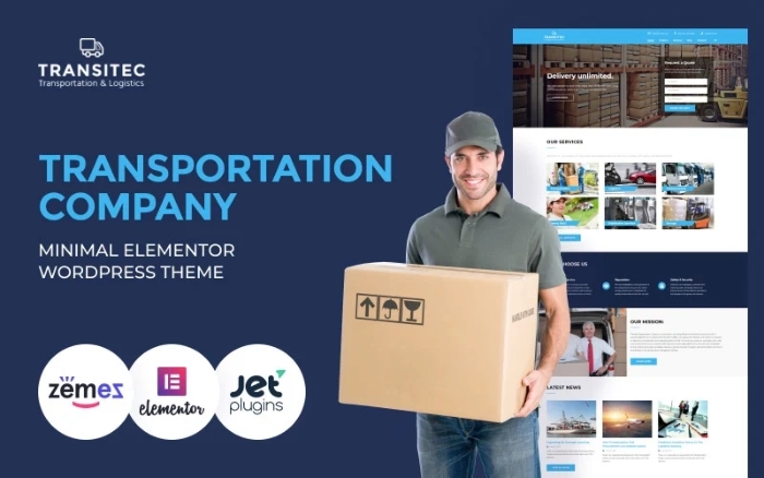 Transitec – Transportation Multipurpose Minimal WordPress Elementor Theme 1.0.0
