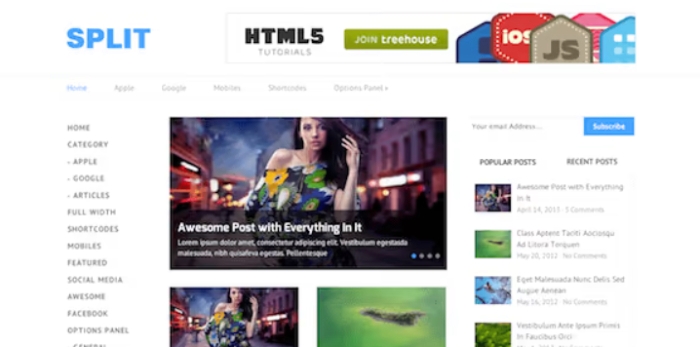 Split – Minimal & Responsive WP Theme 1.1.2