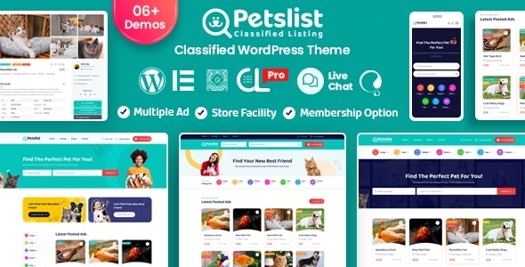 Petslist - Pet listing WordPress Theme 1.2.0