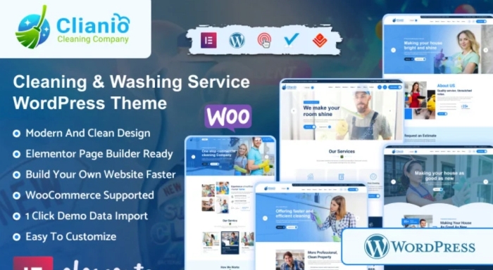 Clianio – Cleaning Services WordPress Theme 1.1