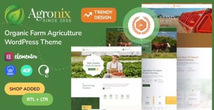 Agronix – Organic Farm Agriculture WordPress Theme 1.0.1