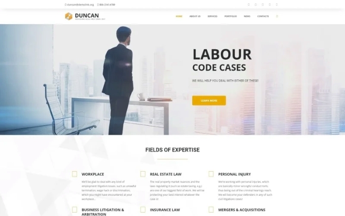 Duncan β Lawyer Company Responsive WordPress Theme 1.2.0