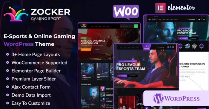 Zocker – E-Sports Online Gaming Clan News WP Theme 1.1