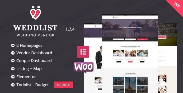 Weddlist - Wedding Vendor Directory WordPress Theme 1.7.4