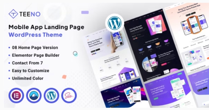 Teeno – App Landing WordPress Theme 1.0
