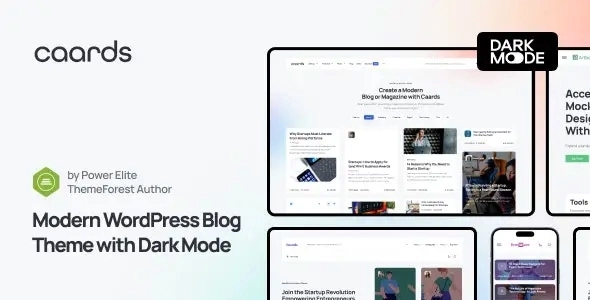 Caards - Modern Blog & Magazine WordPress Theme with Dark Mode 1.0.0