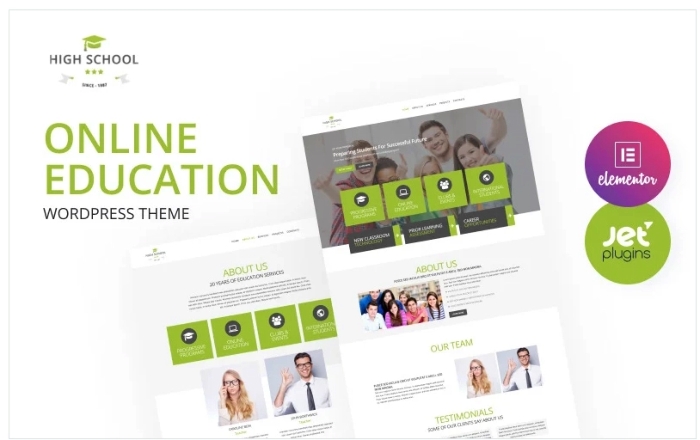 High School - Online Education Elementor WordPress Theme 1.0.2