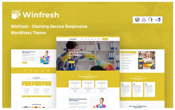 Winfresh – Cleaning Service Responsive WP Theme 1.0.1