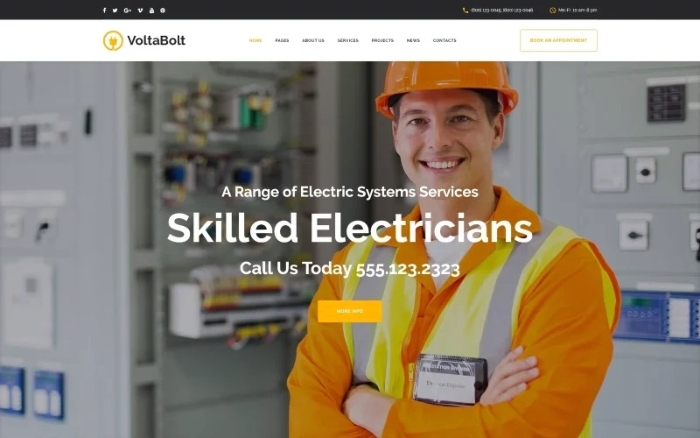 VoltaBolt – Electrician Services Responsive WordPress Theme 1.0.0