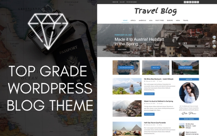 Diamond WordPress Travel Blog WP Theme 1.1-latest-release