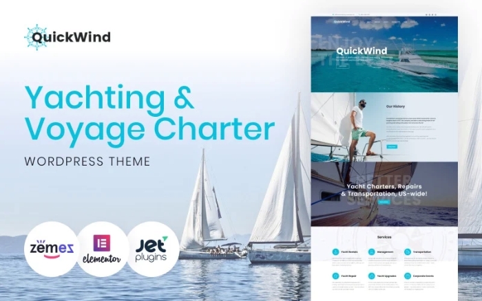 QuickWind – WordPress Yacht Charter Theme WordPress Theme 1.0.1