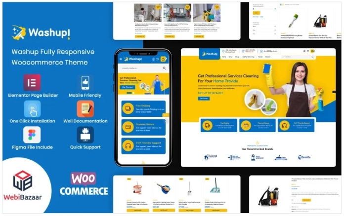 Washup - Home Cleaning & Essential Cleaning Tools WooCommerce Theme 1.0