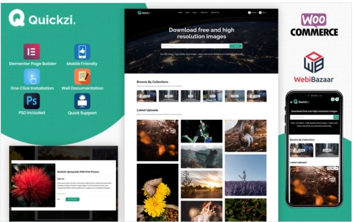 Quickzi – Creative Photography Vectors & PSD Downloads WP Theme 1.0
