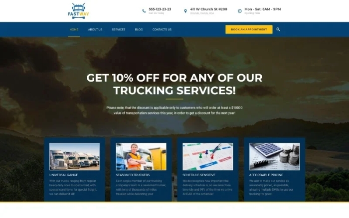 FastWay – Transportation Company Responsive WP Theme 1.0.0