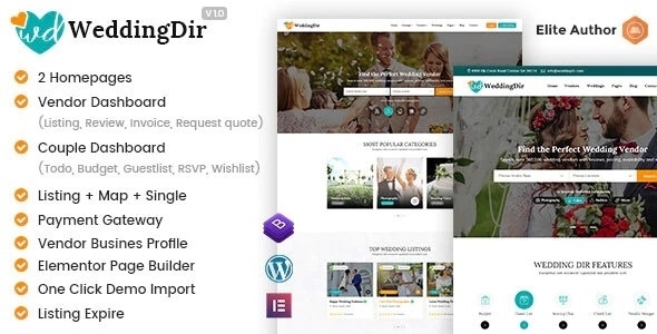 WeddingDir – Directory & Listing WordPress Theme for Vendor / Supplier 1.1.8