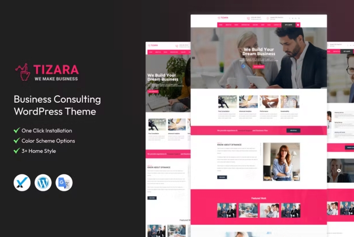 Tizara – Business Consulting WordPress Theme 1.9
