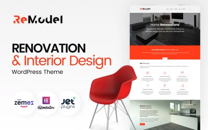 Remodel – Renovation & Interior Design WordPress Theme 1.0.1