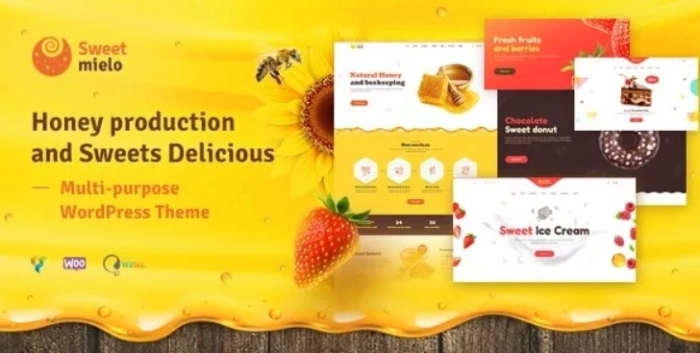 SweetMielo – Honey Production and Sweets Delicious WP Theme 1.6.7