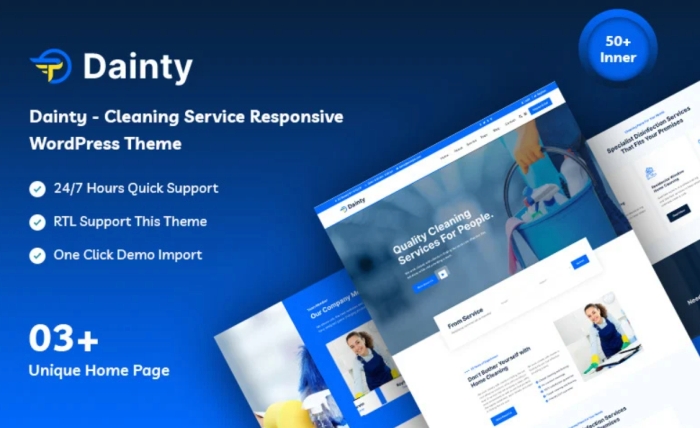 Dainty - Cleaning Service Responsive WordPress Theme 1.0.1