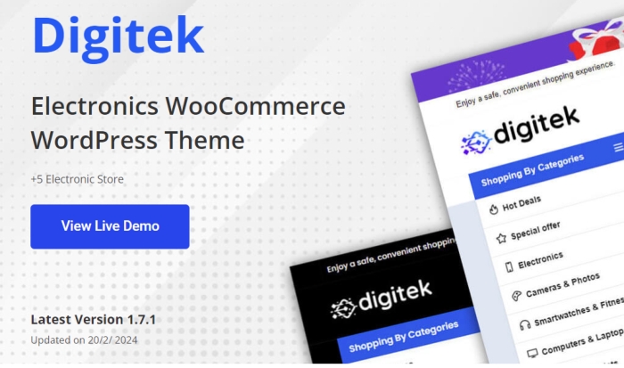 Digitek - Elementor Electronics WooCommerce Theme 1.7.0