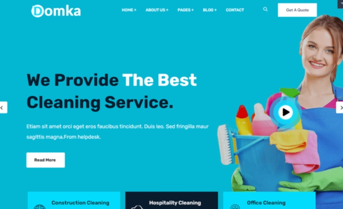 Domka – Cleaning Company and Services WordPress Theme 1.0.0