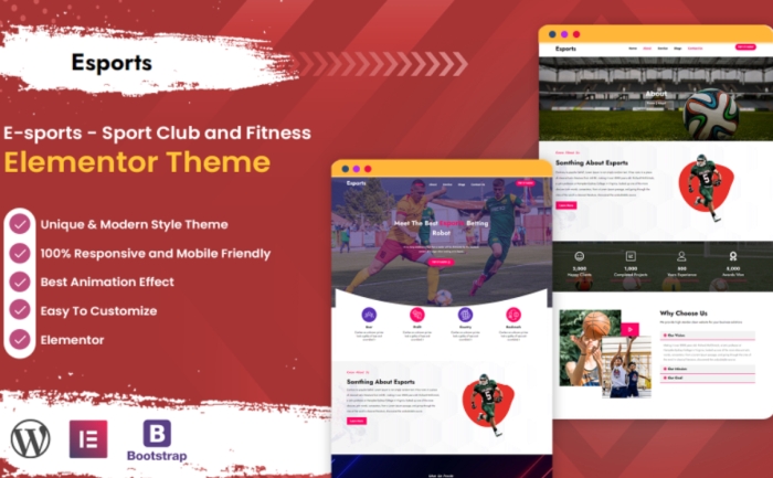 E-sports – Sport Club and fitness WordPress Theme 1.0.0