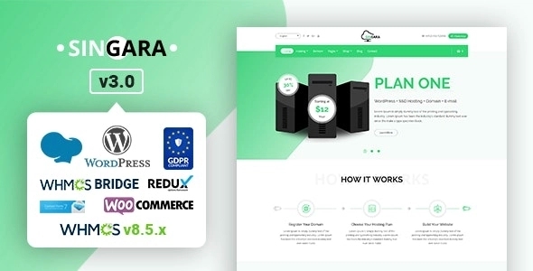 Singara – Multipurpose Hosting with WHMCS WP Theme 3.0