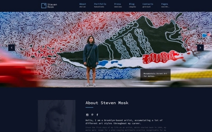 Steven Mosk – Modern artist personal portfolio WP Theme 1.0.0