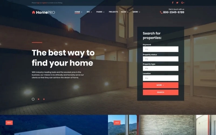 HomePro Real Estate Portal WordPress Theme 1.0.0