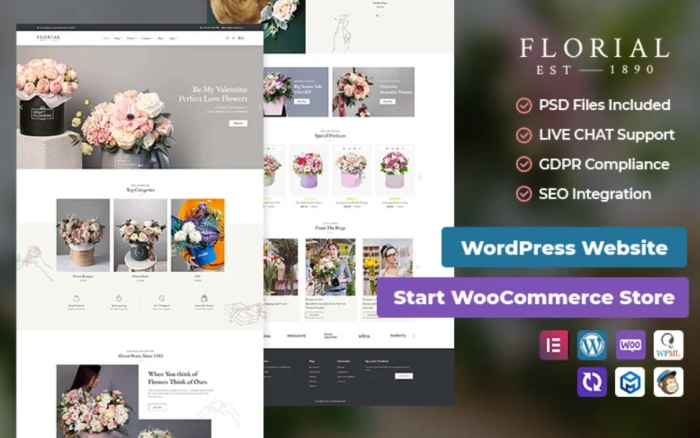 Florial - Flower & Decoration Best of Conversion-friendly WooCommerce