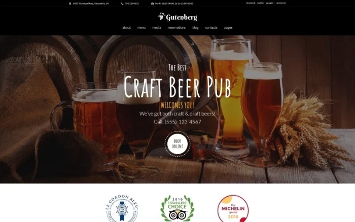 GutenBerg - Beer Pub and Brewery WordPress Theme 1.0.0