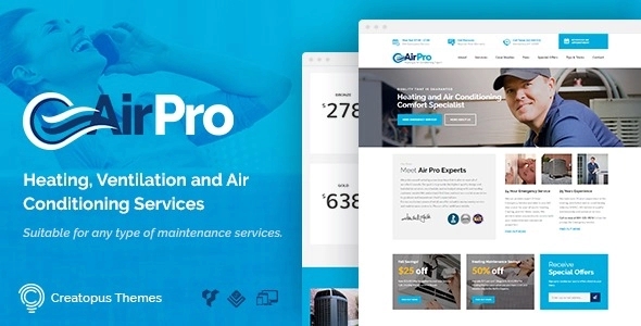 AirPro Heating and Air conditioning WordPress Theme for Maintenance Services 2.6.16