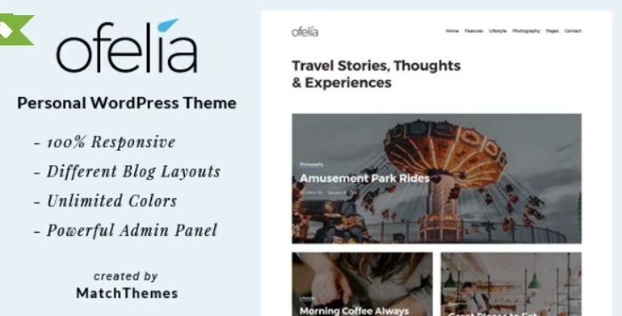 Ofelia – Travel Personal WordPress Blog Theme 2.0.2