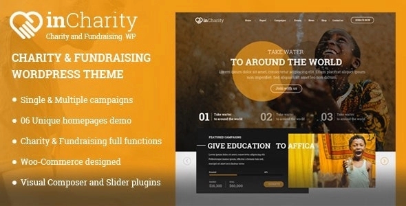 InCharity – Fundraising Non-profit organization WP Theme 2.2.3