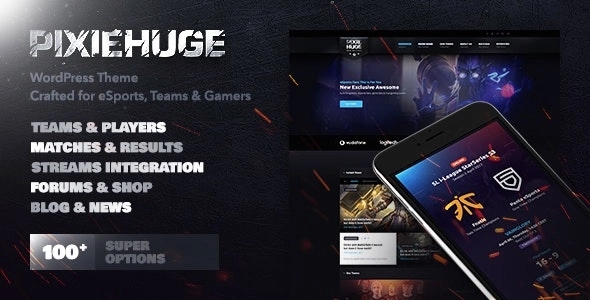 PixieHuge - eSports Gaming Theme For Clans & Organizations 1.1.7