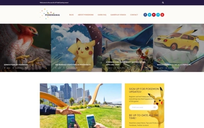 Pokemania – Game Portal Pokemon WordPress Theme 1.0.0