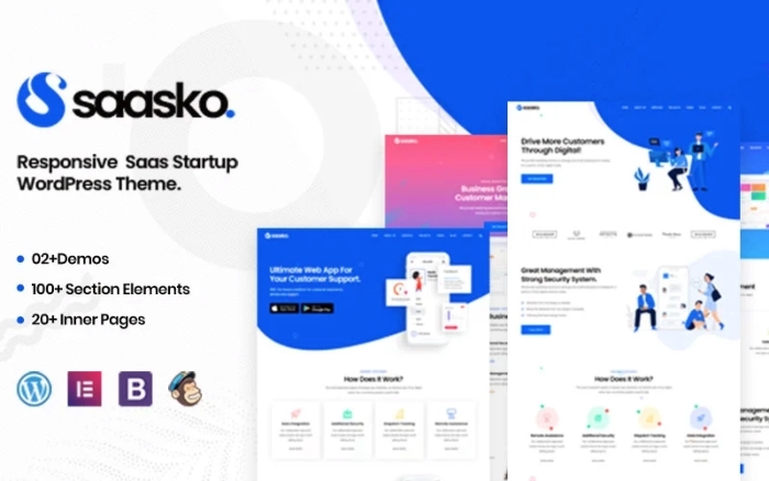 Saasko – Saas Startup WordPress Theme 1.5