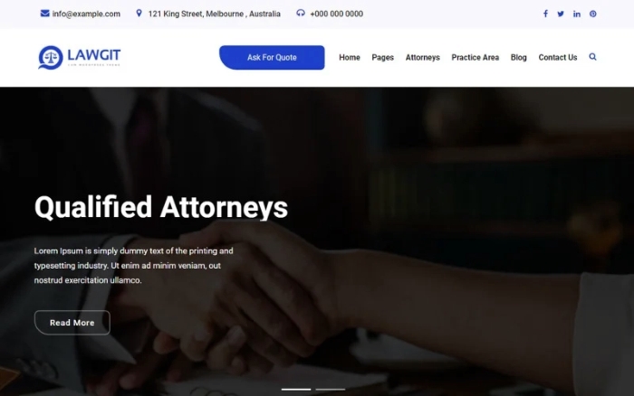 LawGit Law Lawyer & Attorney WordPress Theme 1.2.1