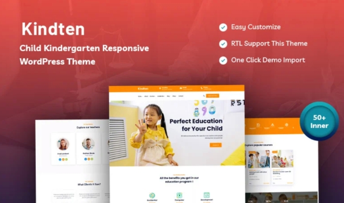 Kindten – Child Kindergarten Responsive WP Theme 1.0.1