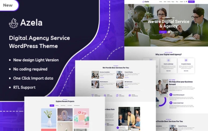 Azela – Digital Agency Service WordPress Theme 1.0.0