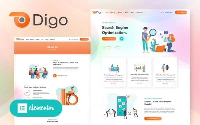 Digo – SEO and Digital Marketing Agency WP Elementor Theme 1.0.3