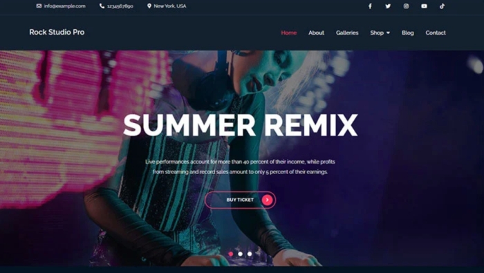 Rock Studio Pro – Unique and Modern Music WP Theme 1.4