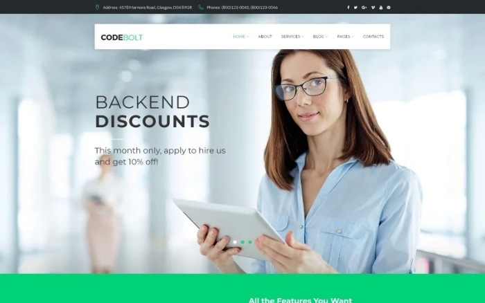 CodeBolt – Software Company WordPress Theme 1.0.0