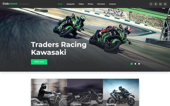 Clubstome – Sport Racing WordPress Theme 1.0.0