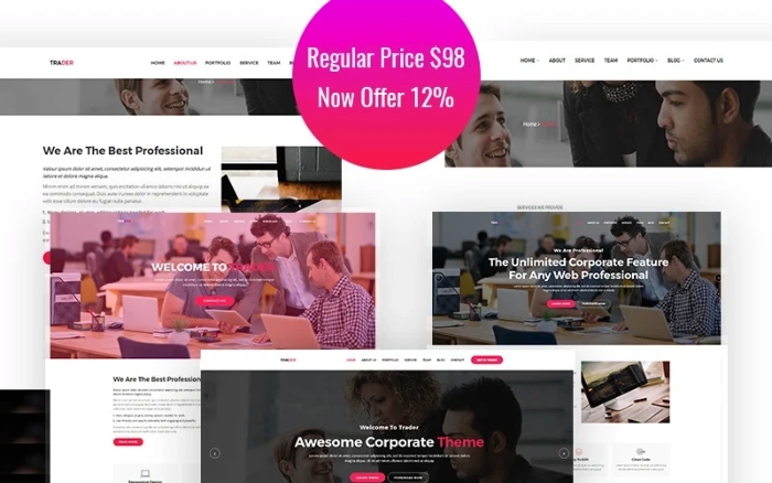Trader – Corporate Responsive WordPress Theme 1.0.0