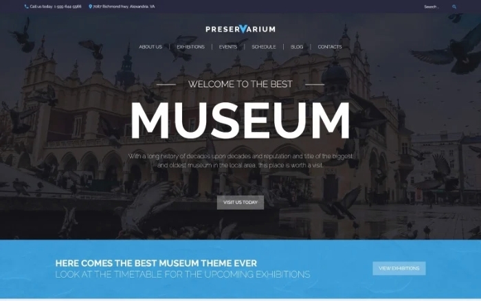 Preservarium - Museum Responsive WordPress Theme 1.0.0